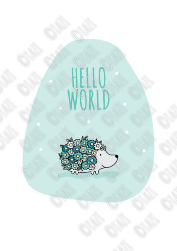 DIY A3-Hello-World-Hedgehog-Green