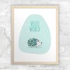 Hello World Hedgehog Green Wall Art | Digital Download - Image 2