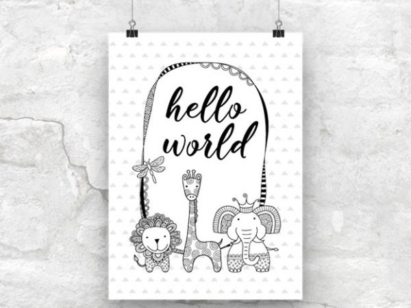 Tazi Hello-World-Poster