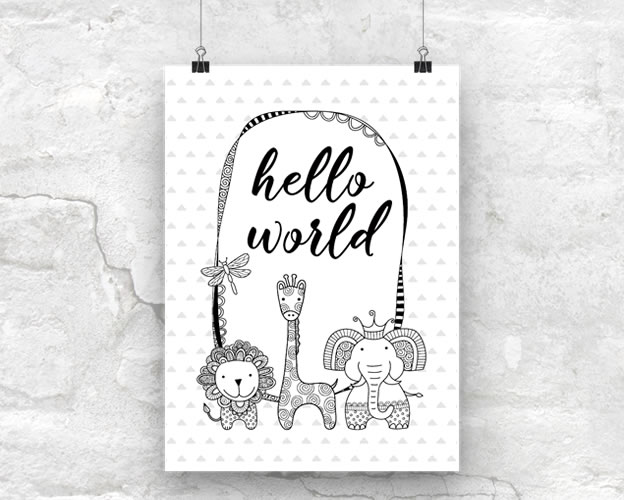 Tazi Hello-World-Poster