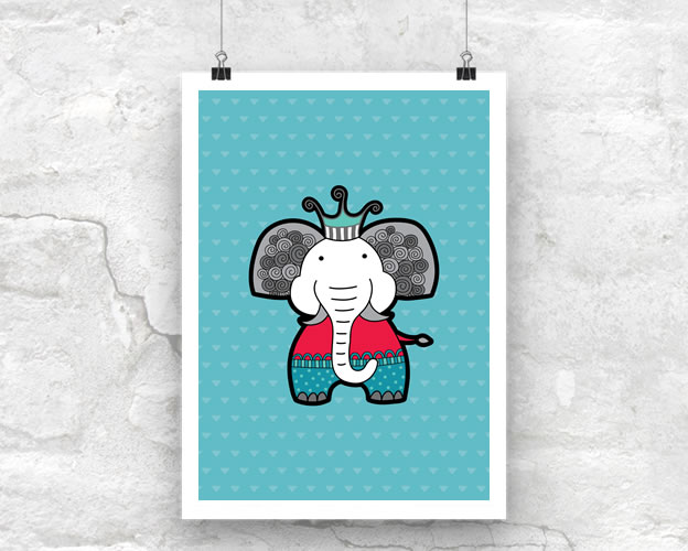 Tazi Elephant-Poster