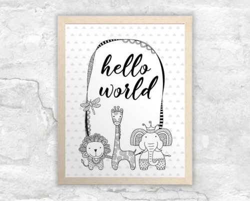 DIY A3-hello-world-bw-frame