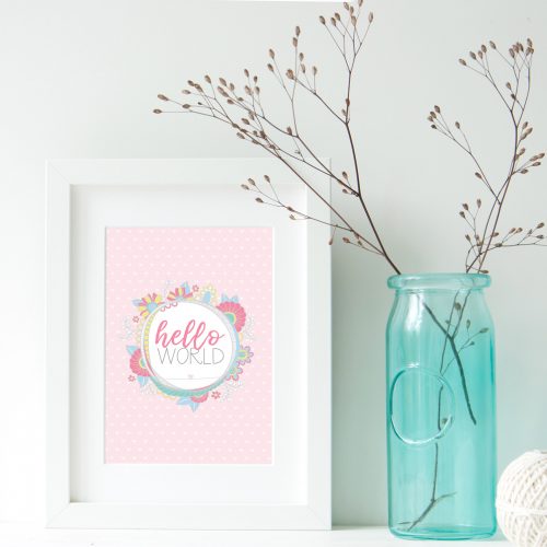 DIY A3-hello-world-pastel-frame