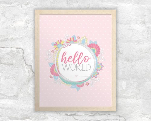 DIY A3-hello-world-pastel-frame
