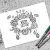 DIY Happy Easter Colouring Page