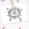Happy Easter Colouring Page