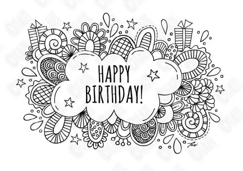 A4 happy birthday bubble