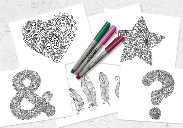 Set of colouring printables by Tazi