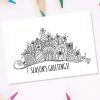Christmas Banner Colouring Page