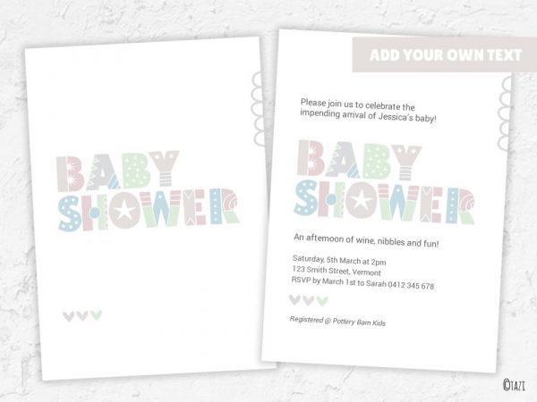 Baby Shower Letters Background | Digital Download