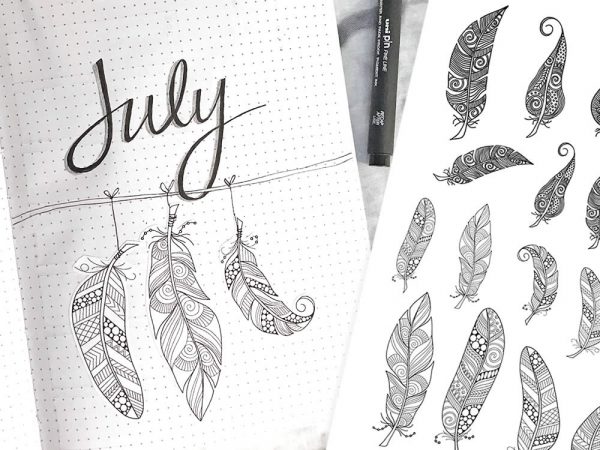 DIY Stickers-Feathers-Journal
