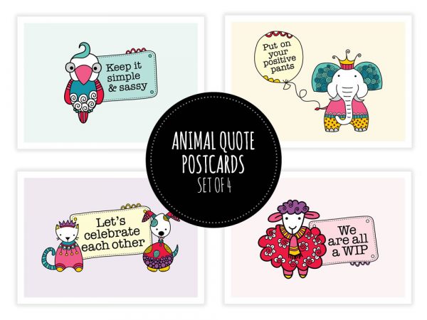 Set of Animal Quote Postcards | Digital Download
