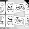 Baby Milestone Cards B&W Animals