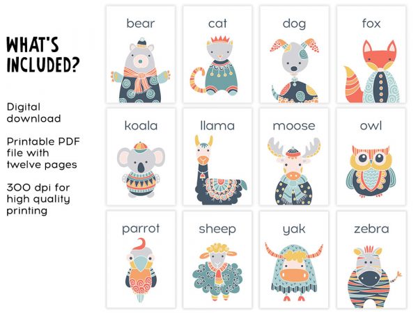 DIY animals-flashcard-included