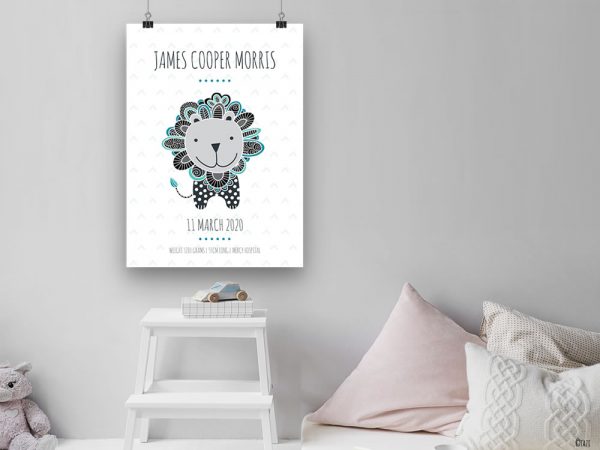 Tazi birth-print-lion