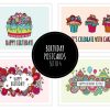 Set of Bright Birthday Postcards | Digital Download