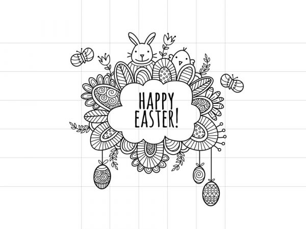 DIY happy-easter-outline