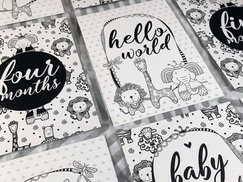 Baby milestone cards by Tazi