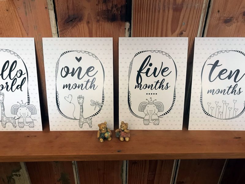 Baby milestone cards by Tazi