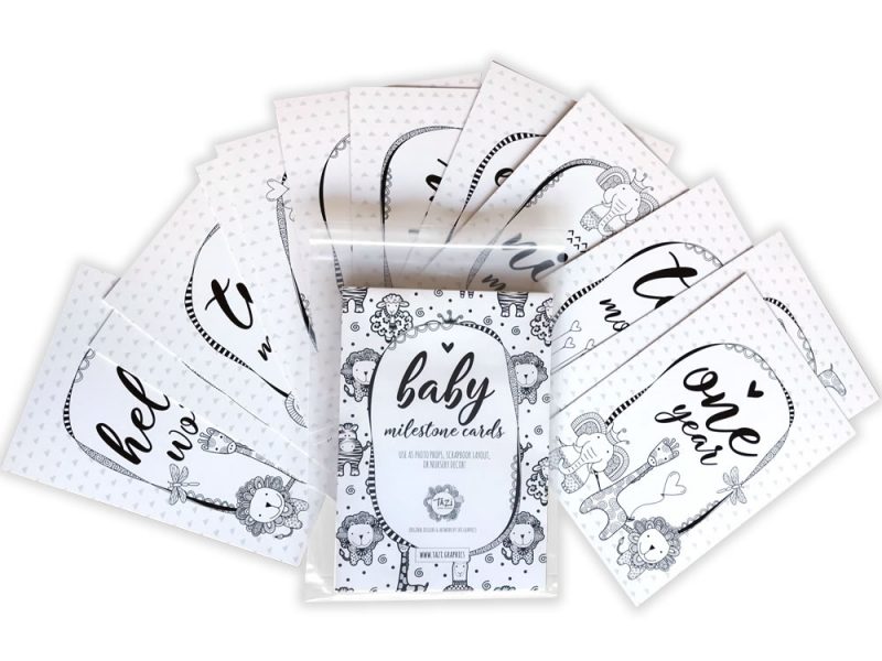 Baby milestone cards by Tazi