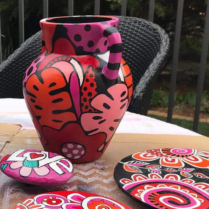 Painted vase by Tazi