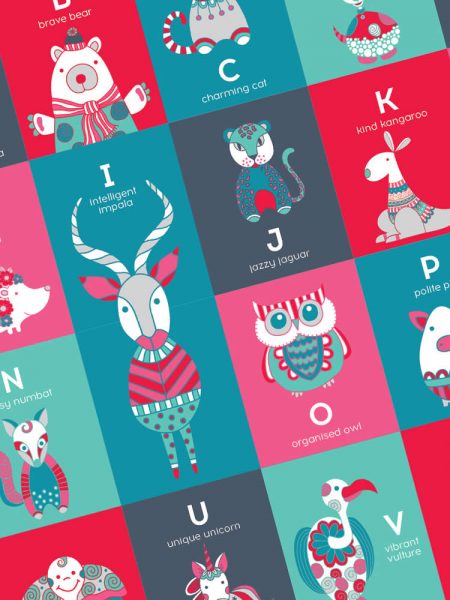 Tazi pin-alphabet-animals