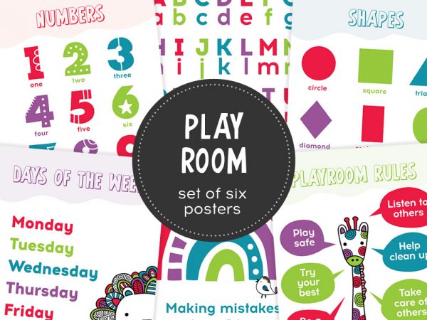 Set of Educational Playroom Posters | Digital Download